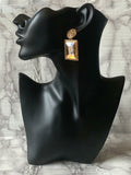 Crystal Geometric earrings with color