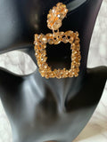 Square crystal drop earrings
