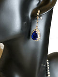 Crystal drop jewellery set (Royal blue)
