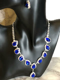 Crystal drop jewellery set (Royal blue)