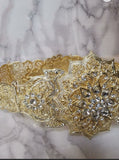 Crystal gold waist belt