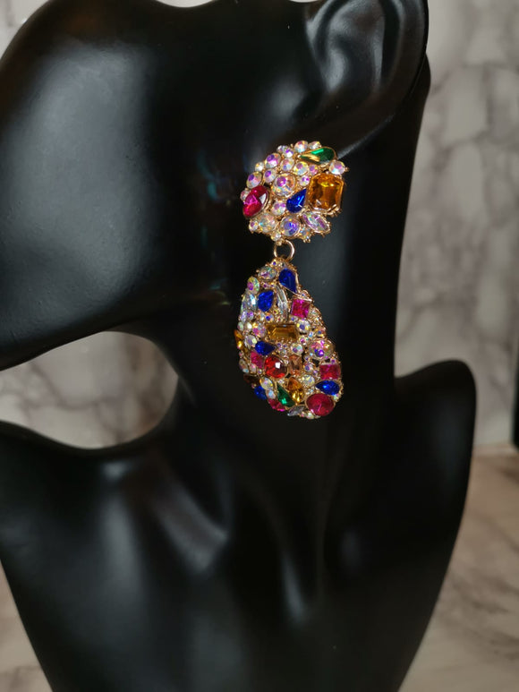 Multi colored Crystal drop earrings