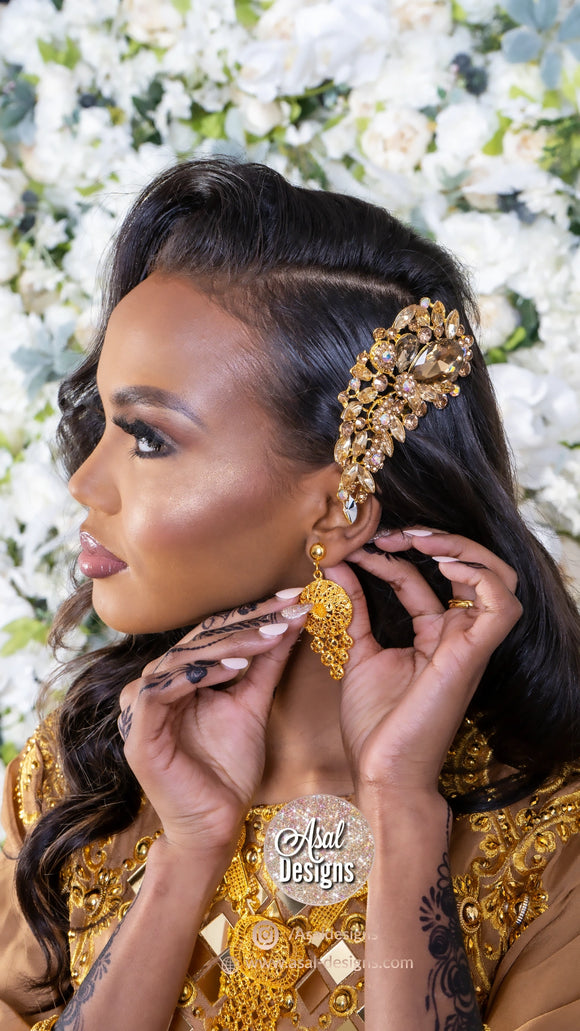 Bridal Crystal gold Hair Accessory