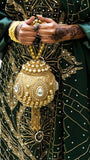 Gold/crystal round bridal bag