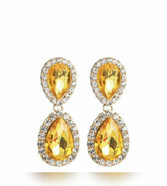 Diamond Yellow Earrings